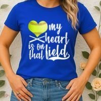 My Heart Is On That Field Baseball Women's T-Shirt thumb 2
