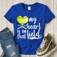 My Heart Is On That Field Baseball Women's T-Shirt thumb 3