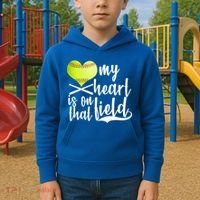 My Heart Is On That Field Baseball Kids Hoodie thumb 2