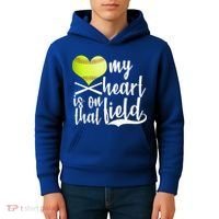 My Heart Is On That Field Baseball Kids Hoodie thumb 4