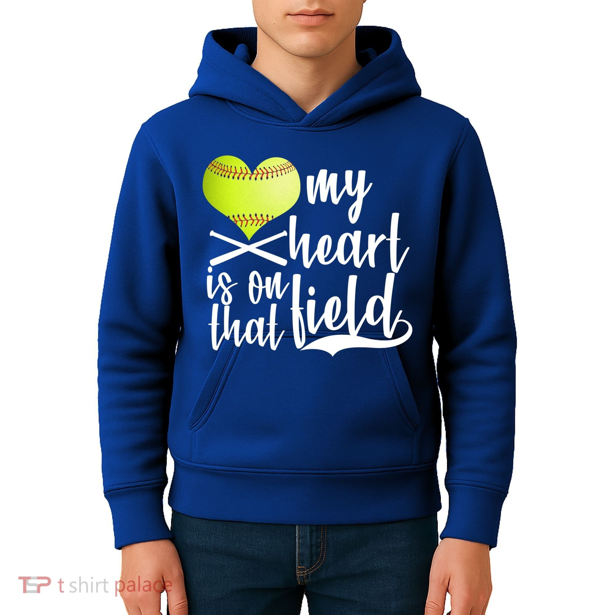My Heart Is On That Field Baseball Kids Hoodie