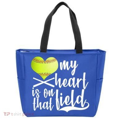 My Heart Is On That Field Baseball Tote Bag