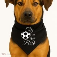 My Heart Is On that Field Cute Soccer USA-Made Doggie Bandana thumb 1
