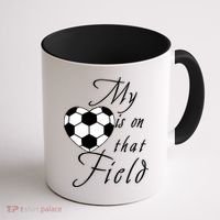 My Heart Is On that Field Cute Soccer Coffee Mug thumb 1