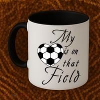 My Heart Is On that Field Cute Soccer Coffee Mug thumb 2