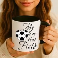 My Heart Is On that Field Cute Soccer Coffee Mug thumb 3