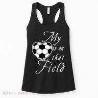 My Heart Is On that Field Cute Soccer Women's Tank Top thumb 0