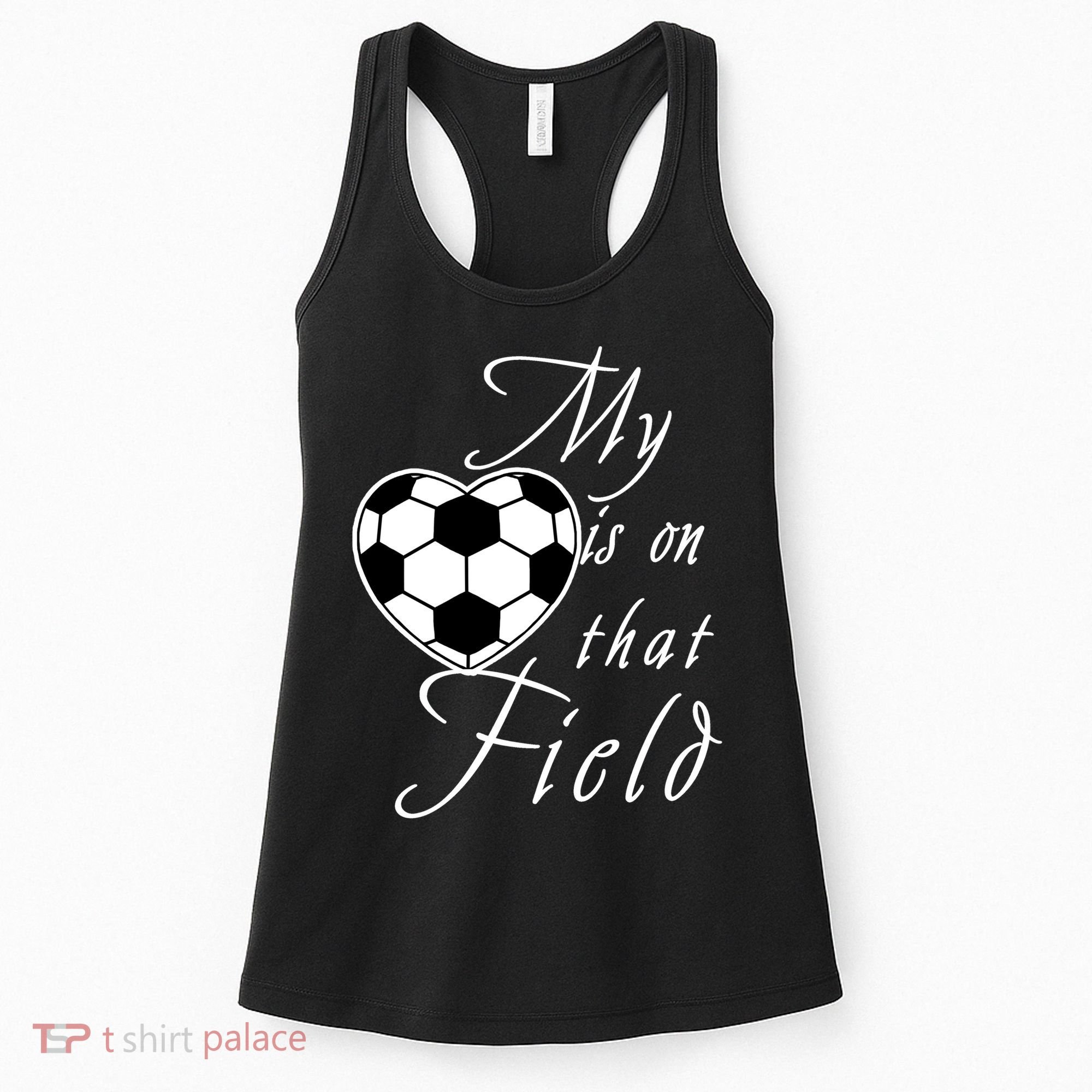 My Heart Is On that Field Cute Soccer Women's Tank Top