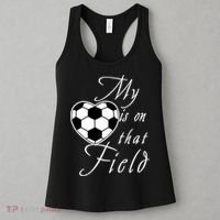 My Heart Is On that Field Cute Soccer Women's Tank Top thumb 3