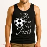 My Heart Is On that Field Cute Soccer Tank Top thumb 3