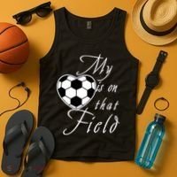 My Heart Is On that Field Cute Soccer Tank Top thumb 4
