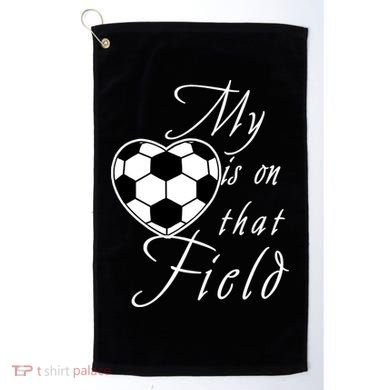 My Heart Is On that Field Cute Soccer Golf Towel