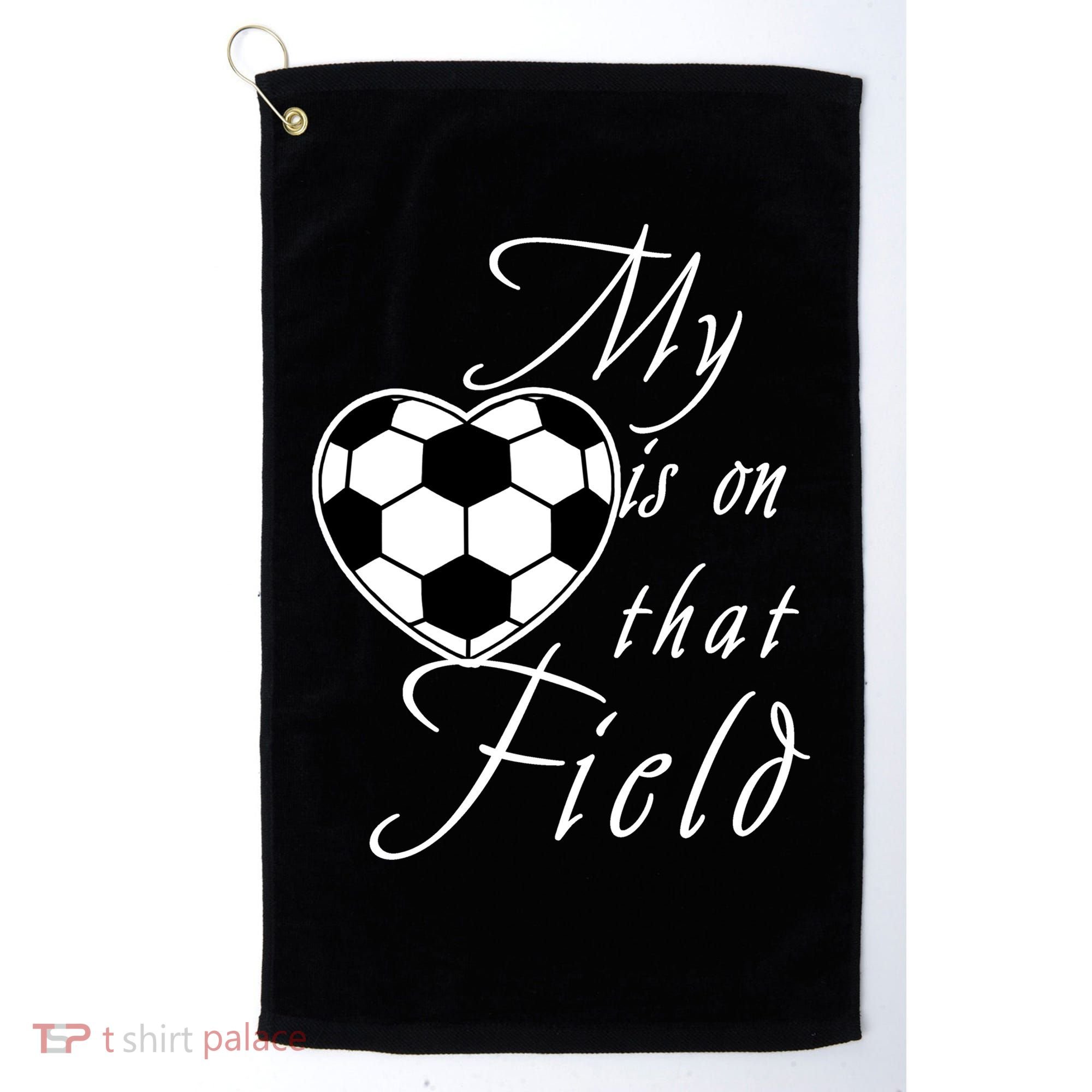My Heart Is On that Field Cute Soccer Golf Towel