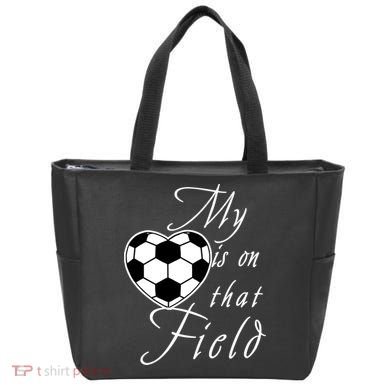 My Heart Is On that Field Cute Soccer Tote Bag