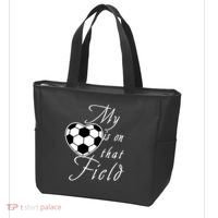 My Heart Is On that Field Cute Soccer Tote Bag thumb 3