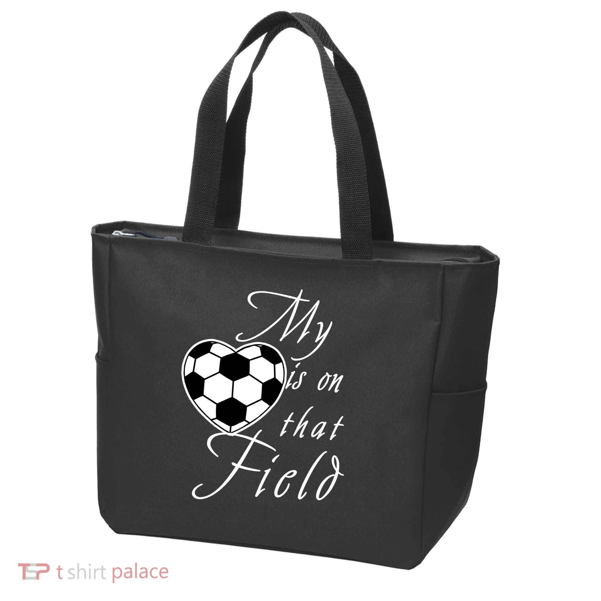 My Heart Is On that Field Cute Soccer Tote Bag