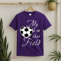 My Heart Is On that Field Cute Soccer T-Shirt thumb 2