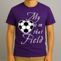 My Heart Is On that Field Cute Soccer T-Shirt thumb 3