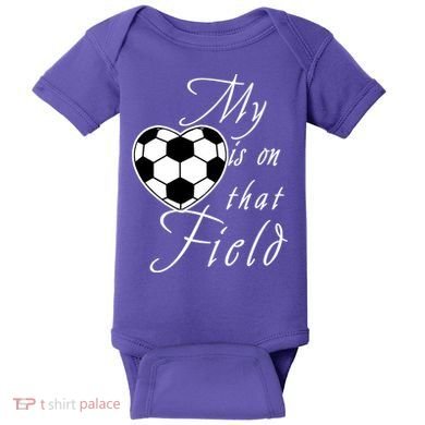 My Heart Is On that Field Cute Soccer Baby Bodysuit