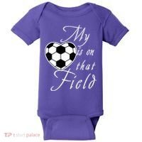 My Heart Is On that Field Cute Soccer Baby Bodysuit thumb 0