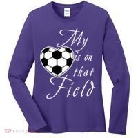 My Heart Is On that Field Cute Soccer Women's Long Sleeve Shirt thumb 0