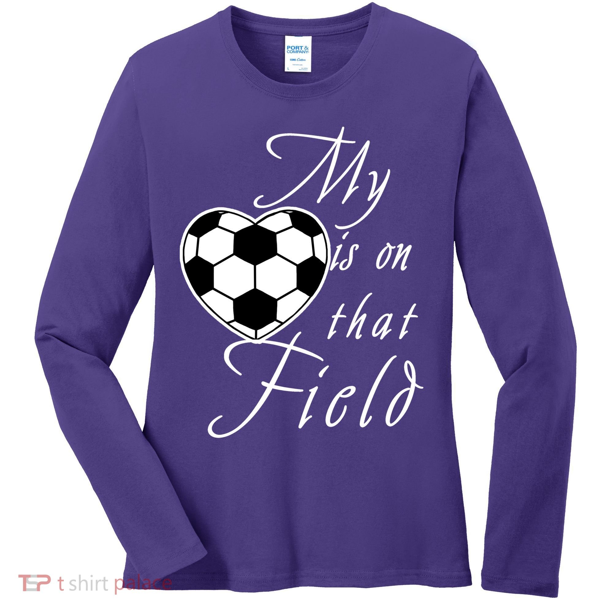 My Heart Is On that Field Cute Soccer Women's Long Sleeve Shirt