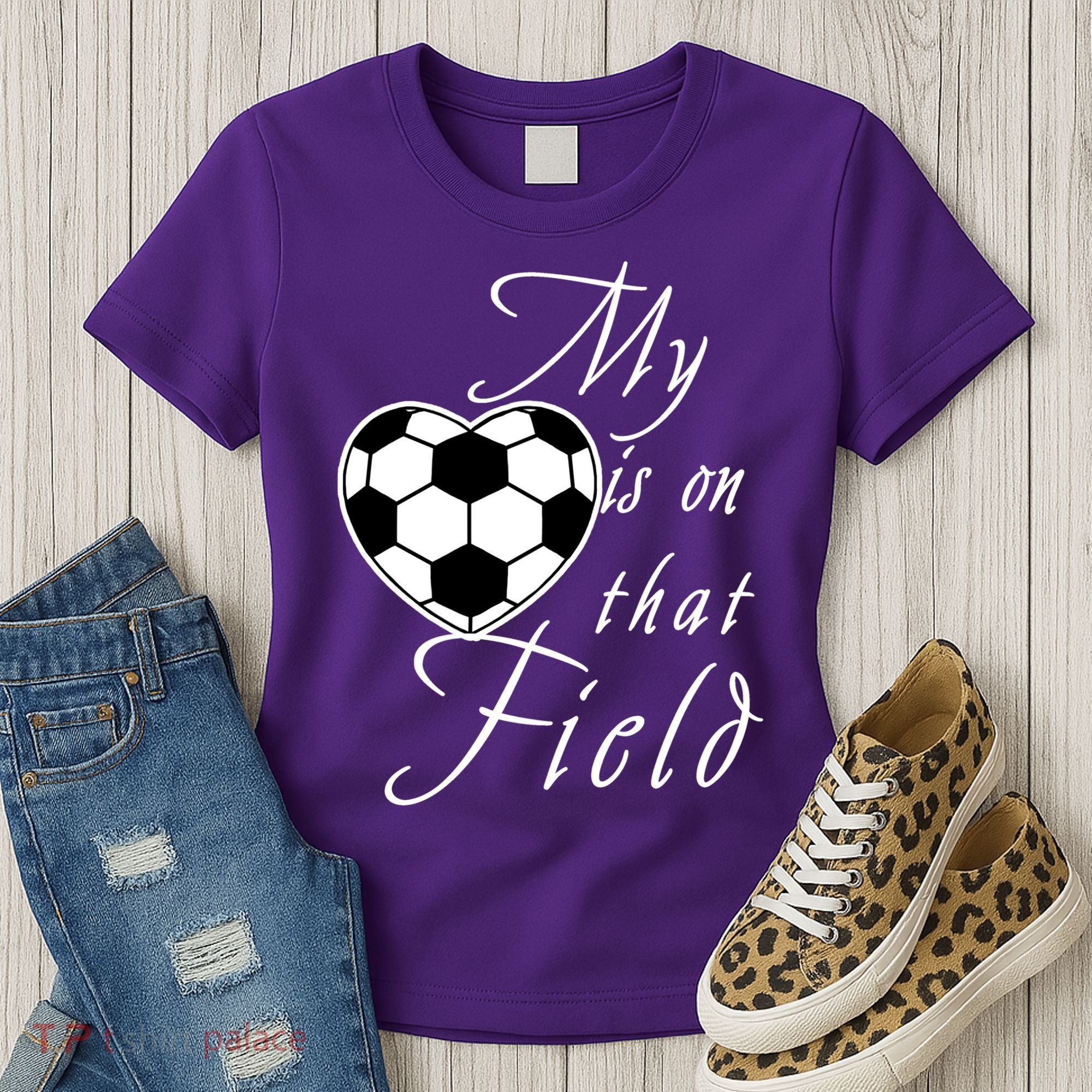 My Heart Is On that Field Cute Soccer Women's T-Shirt