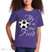 My Heart Is On that Field Cute Soccer Kids T-Shirt thumb 2
