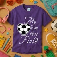 My Heart Is On that Field Cute Soccer Kids T-Shirt thumb 3
