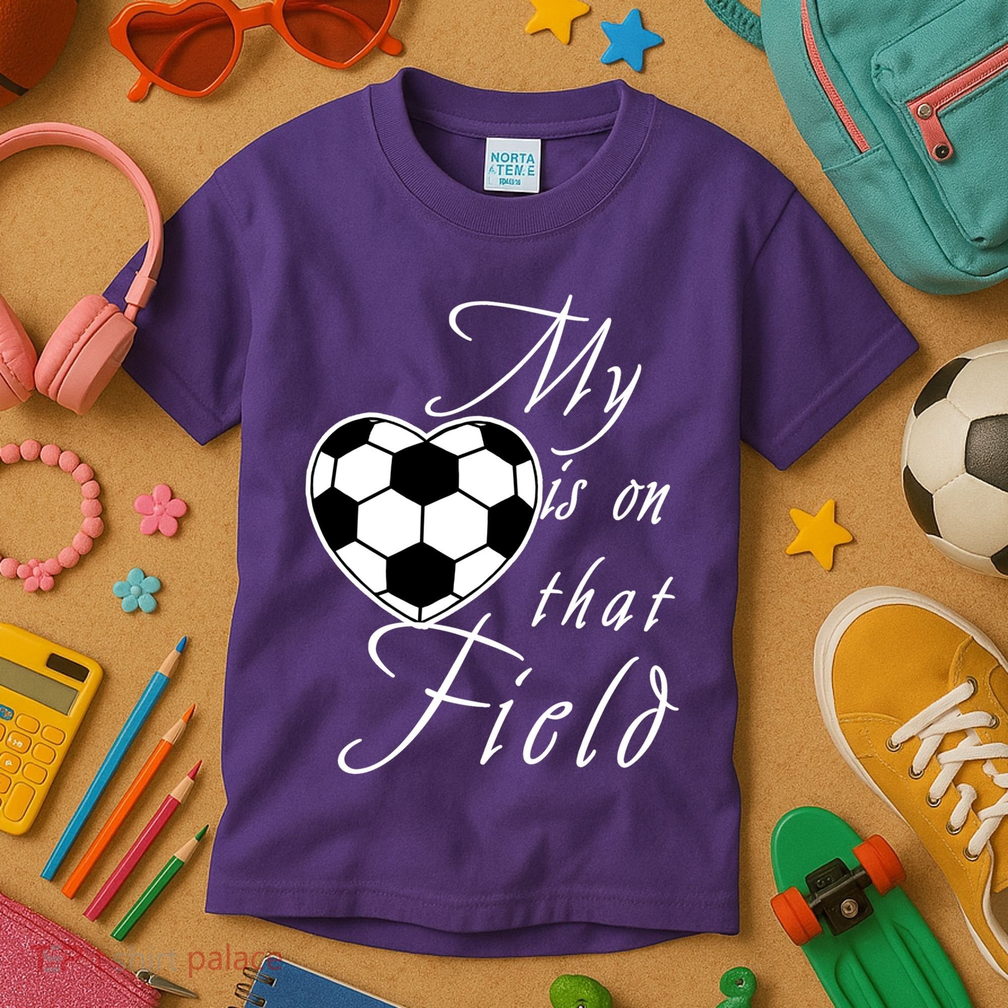 My Heart Is On that Field Cute Soccer Kids T-Shirt