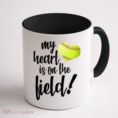 My Heart Is On The Field Baseball Player Coffee Mug back