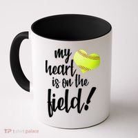 My Heart Is On The Field Baseball Player Coffee Mug thumb 0