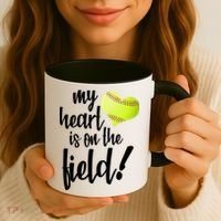 My Heart Is On The Field Baseball Player Coffee Mug thumb 3