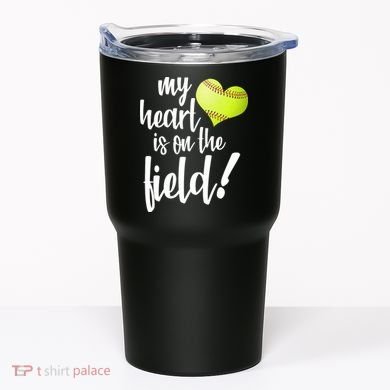 My Heart Is On The Field Baseball Player Tumbler
