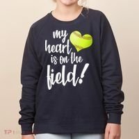 My Heart Is On The Field Baseball Player Women's Sweatshirt thumb 0