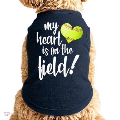 My Heart Is On The Field Baseball Player Doggie Tank