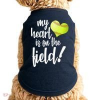My Heart Is On The Field Baseball Player Doggie Tank thumb 0