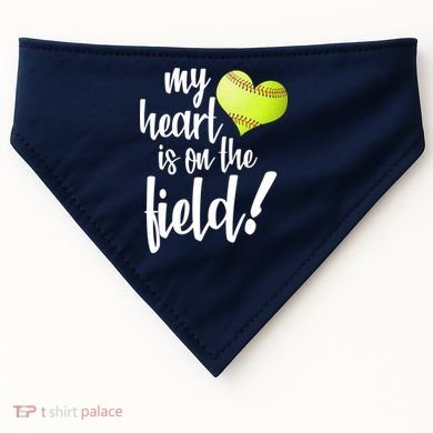 My Heart Is On The Field Baseball Player USA-Made Doggie Bandana