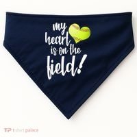 My Heart Is On The Field Baseball Player USA-Made Doggie Bandana thumb 0