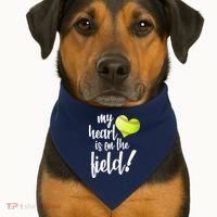 My Heart Is On The Field Baseball Player USA-Made Doggie Bandana thumb 1