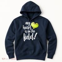 My Heart Is On The Field Baseball Player Hoodie thumb 0