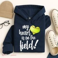 My Heart Is On The Field Baseball Player Hoodie thumb 4