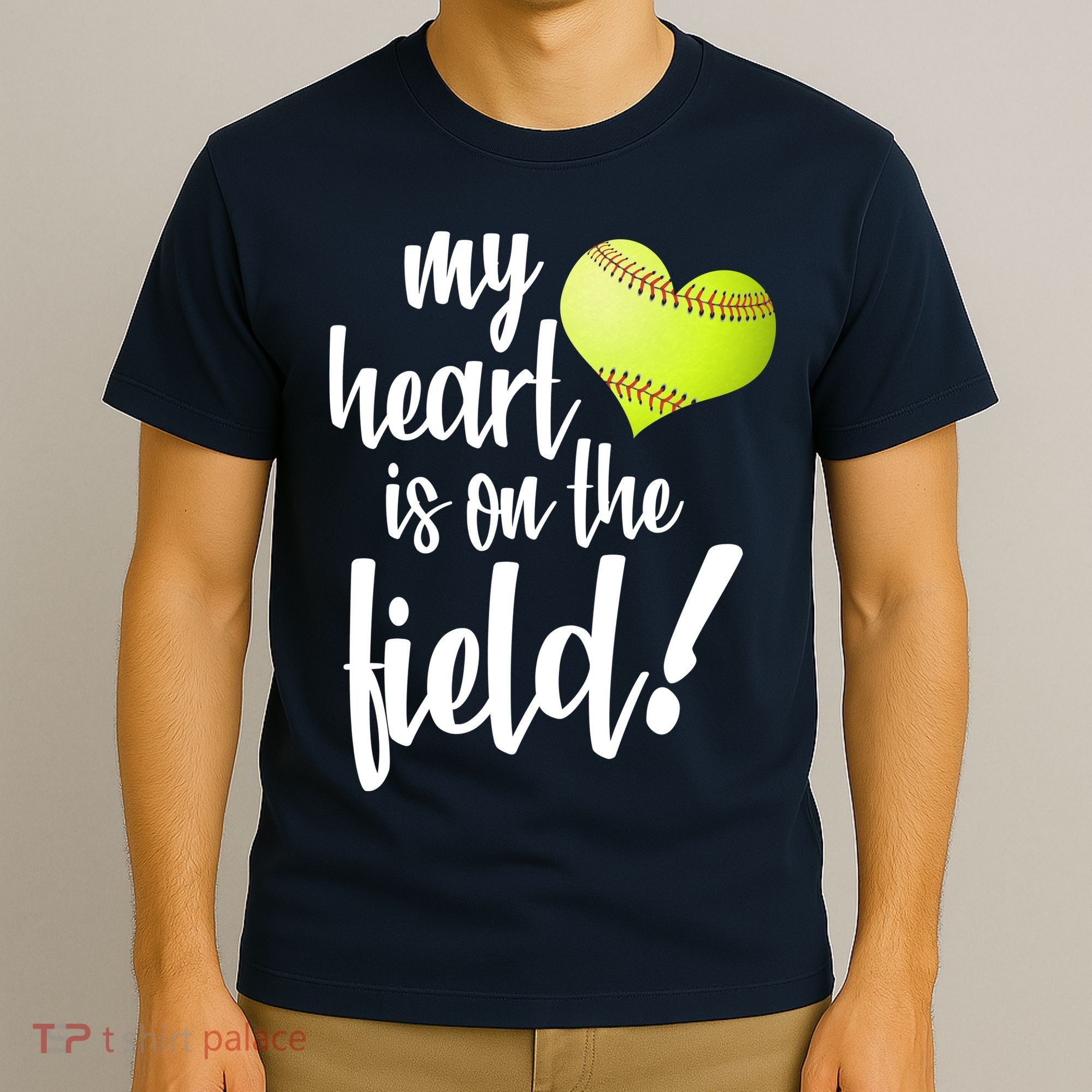 My Heart Is On The Field Baseball Player T-Shirt
