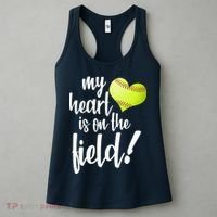 My Heart Is On The Field Baseball Player Women's Tank Top thumb 3