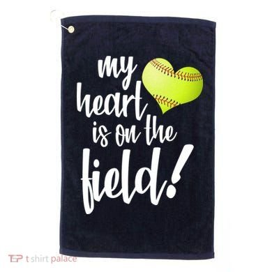 My Heart Is On The Field Baseball Player Golf Towel