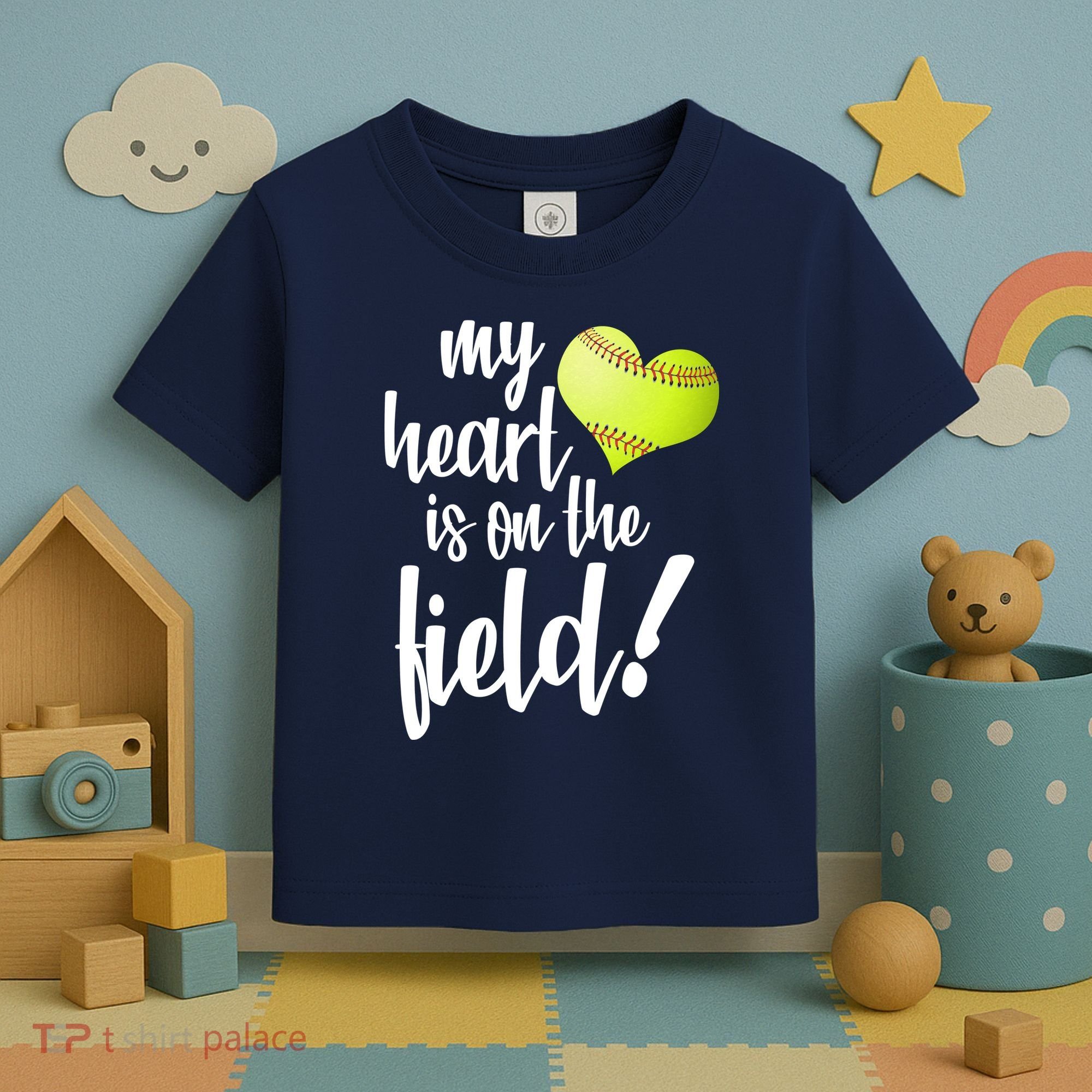 My Heart Is On The Field Baseball Player Toddler T-Shirt
