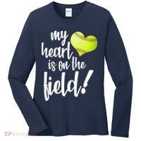 My Heart Is On The Field Baseball Player Women's Long Sleeve Shirt thumb 0