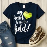 My Heart Is On The Field Baseball Player Women's T-Shirt thumb 3