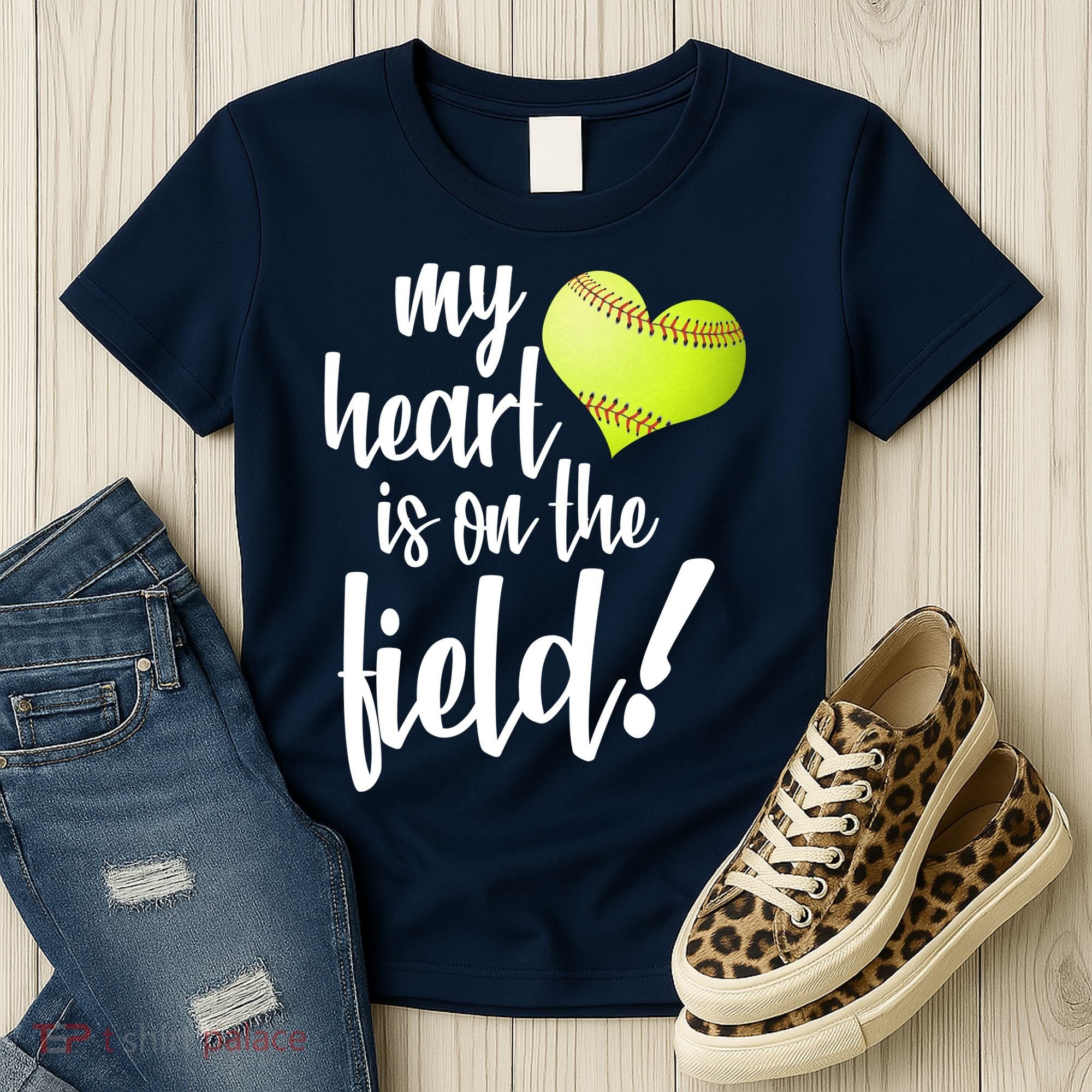 My Heart Is On The Field Baseball Player Women's T-Shirt