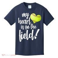 My Heart Is On The Field Baseball Player Kids T-Shirt thumb 0